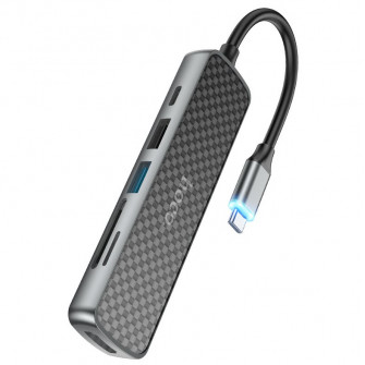 HOCO HB24 Easy display Type-C multifunction adapter(HDMI+USB3.0+USB2.0+SD+TF+PD)